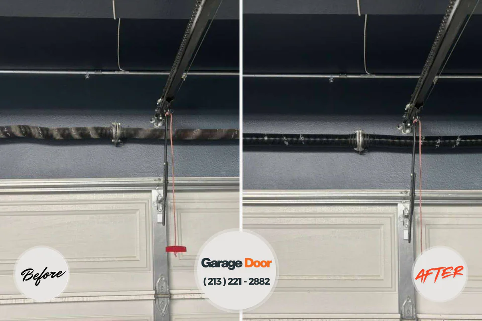 Before and after: garage door repair Berea, SC